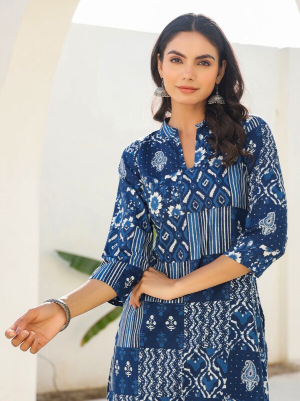 Pure Cotton Tunic and Pants Set with Ethnic Patterns and Prints